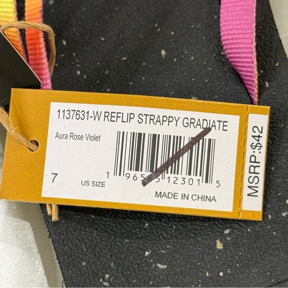 Teva Reflip Strappy Gradiate Sandal Thong Rainbow Flip Flop Black Size 7 New - Picture 13 of 14